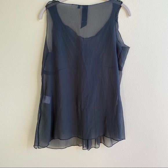 Andersen & Lauth Sheer Gray Chiffon Sleeveless Tank Sz 4 - Picture 9 of 15